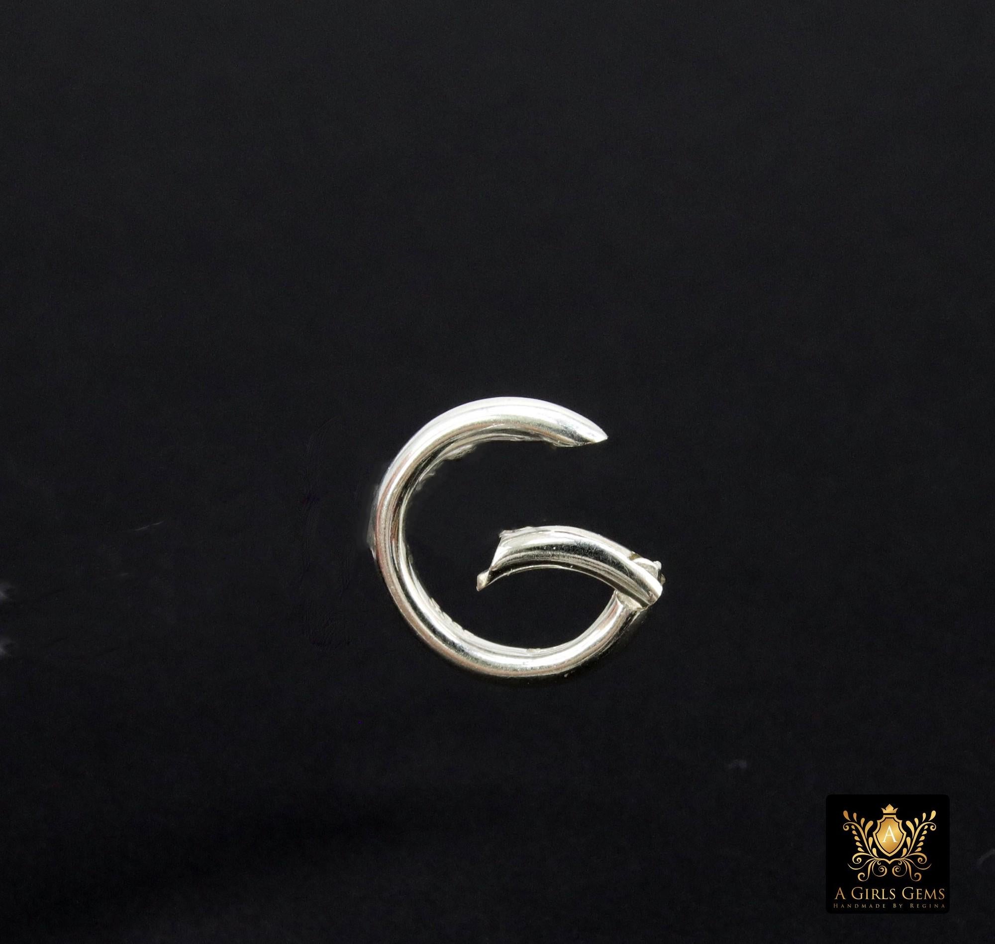 Gold Round Push Clasp, 10 mm 12 mm Small Gold Over 925 Sterling Silver #2076, 14 mm 16 mm Large Clip Connector
