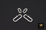 925 Sterling Silver Lobster Clasps, 13 mm Small Silver Oval Long Clasps #2984, Large 22 mm Clips