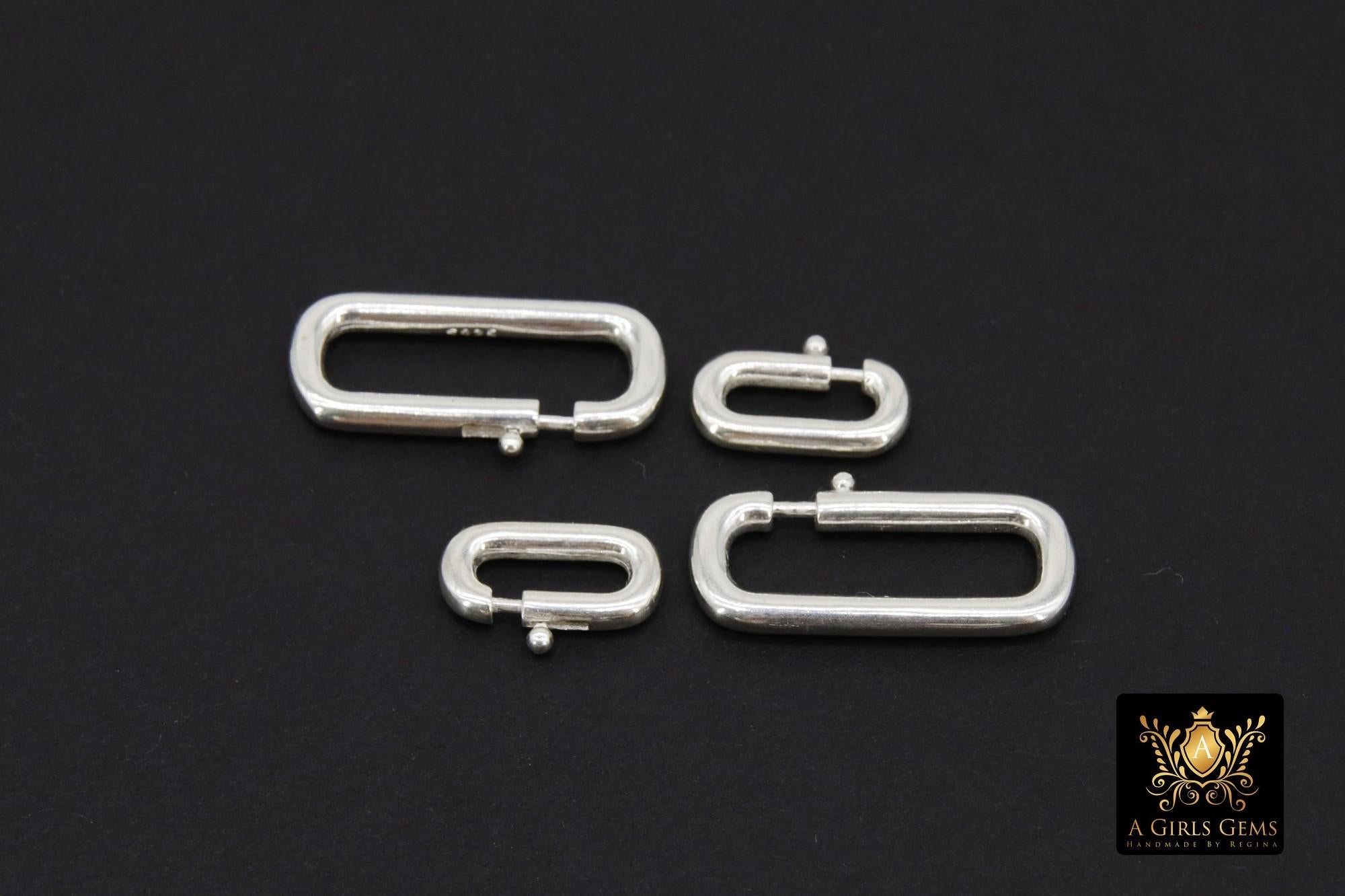 Gold Lobster Clasps, 13 mm Small Oval Long Clasp #3615, Large Gold Over 925 Sterling Silver 22 mm Clips