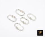 14 K Gold Filled Carabiner, 14 mm Small 925 Sterling Silver Oval Long Clasps #3594, Dainty Sterling Silver Screw Clasps