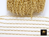 Gold Box Chains, Rectangle Box Chains CH #164, Gold 5.0 x 3.5 mm Unfinished Jewelry Chains
