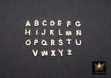 14 K Gold Filled CZ Alphabet Charms, 7 mm 925 Sterling Silver Initial With Jump Ring #3375, Letters