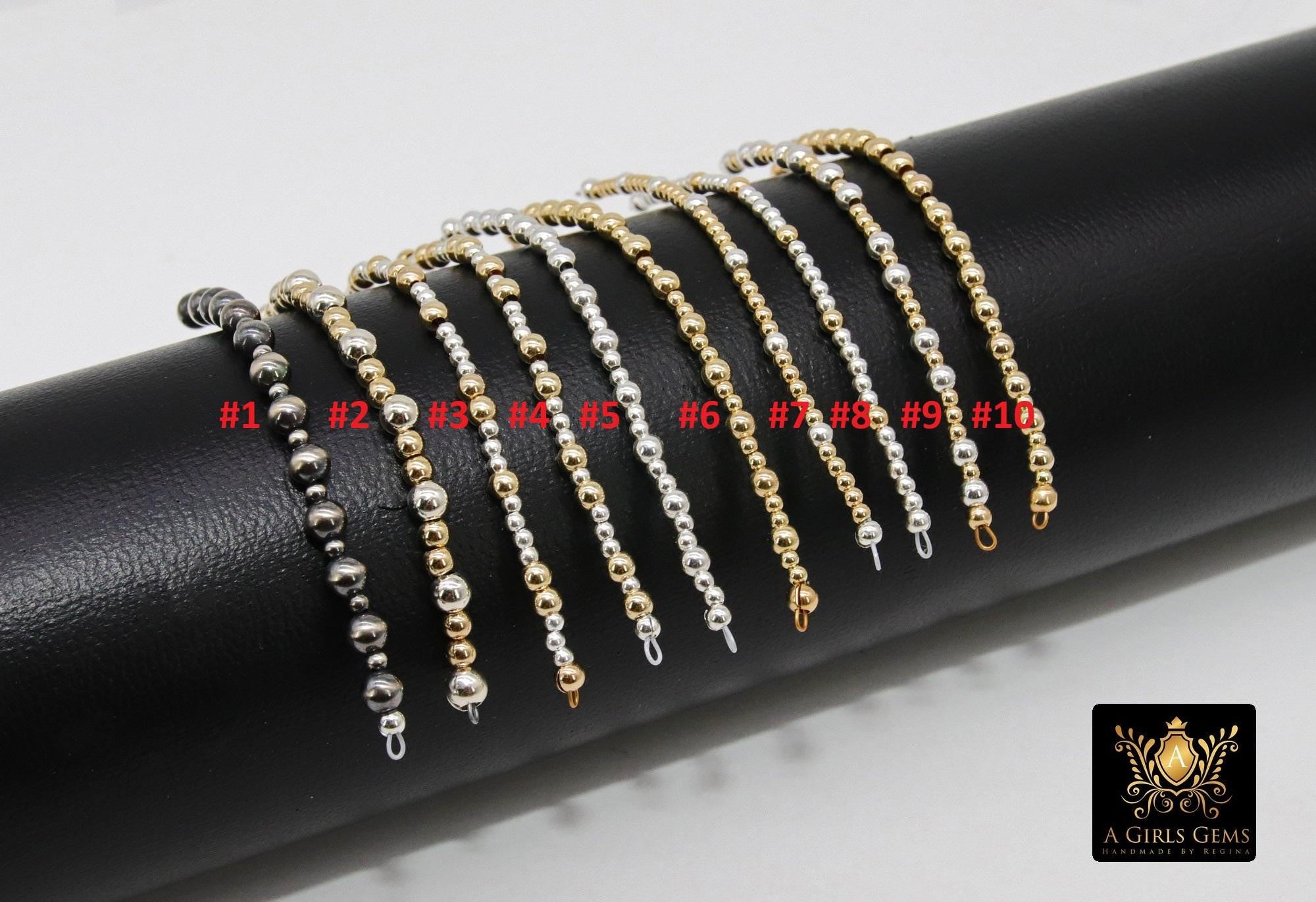 14 K Gold Filled Beaded Connectors, Long Bar 925 Sterling Silver Connectors #3601, Navajo Pearls
