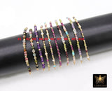 14 K Gold Filled Beaded Connectors, Beaded Bar Mixed Faceted Stone Connectors #3604, Permanent Jewelry Half Bracelet