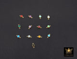 14K Gold Filled Zircon Opal Birthstone Connectors. Permanent Jewelry links for Birthday Gifts. Mothers Day or Wife gifts for her. Black, red, blue, yellow, green, white, purple amethyst, lime.
