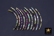 14 K Gold Filled Beaded Connectors, Beaded Bar Mixed Faceted Stone Connectors #3604, Permanent Jewelry Half Bracelet