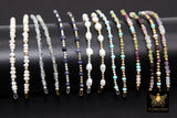 14 K Gold Filled Beaded Connectors, 925 Sterling Silver Long Beaded Pearl and Gemstone Links #3602, Permanent Jewelry