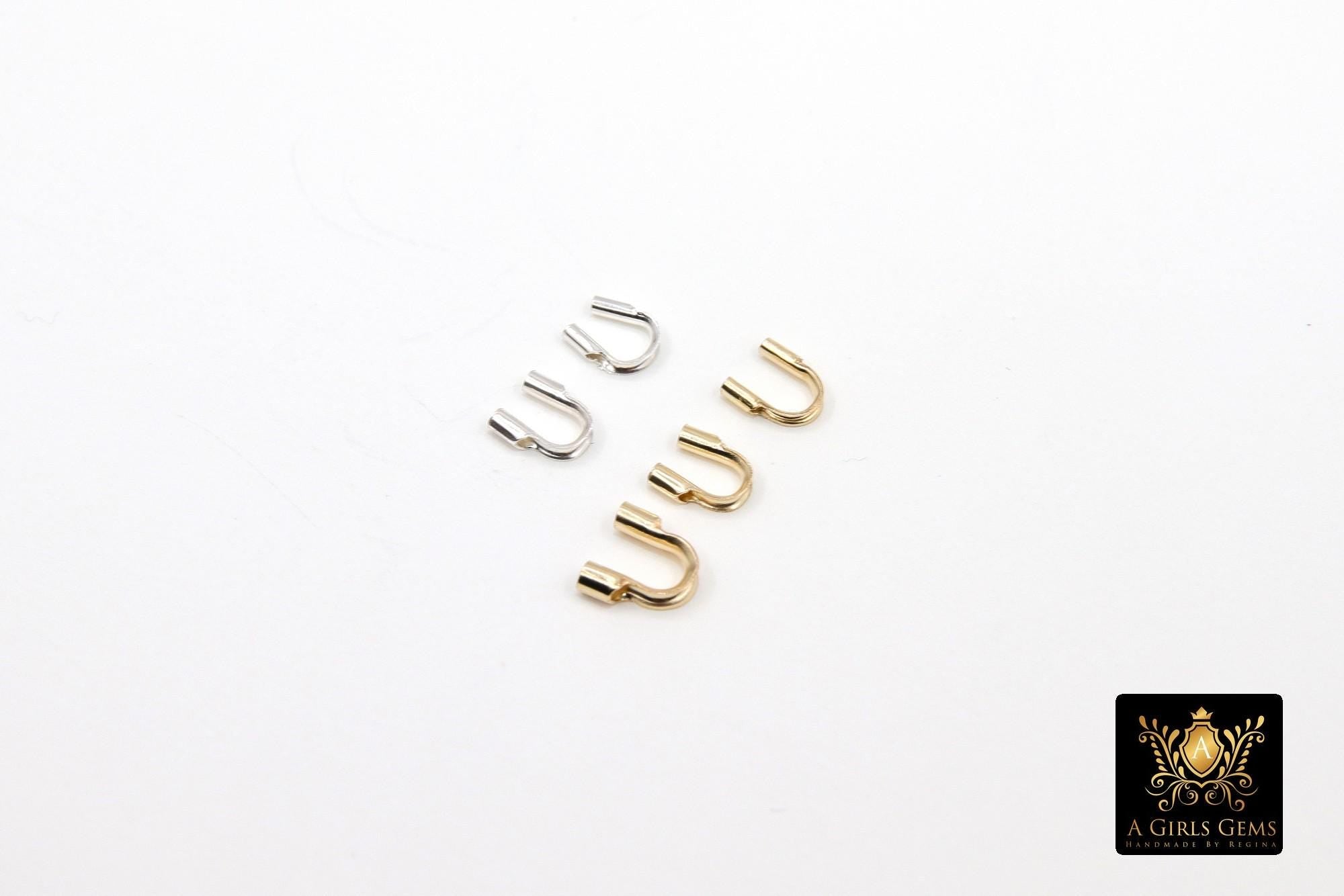 14 K Gold Filled Cable Wire Guard, 925 Sterling Silver Wire Savers AG #700, 3 Sizes Cable Thimble Guardian Protector