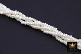 Genuine White Pearl Rondelle Bead Strands, 4 x 2.5 mm White Freshwater Pearl Beads BS #181, 5 mm Freshwater Pearl