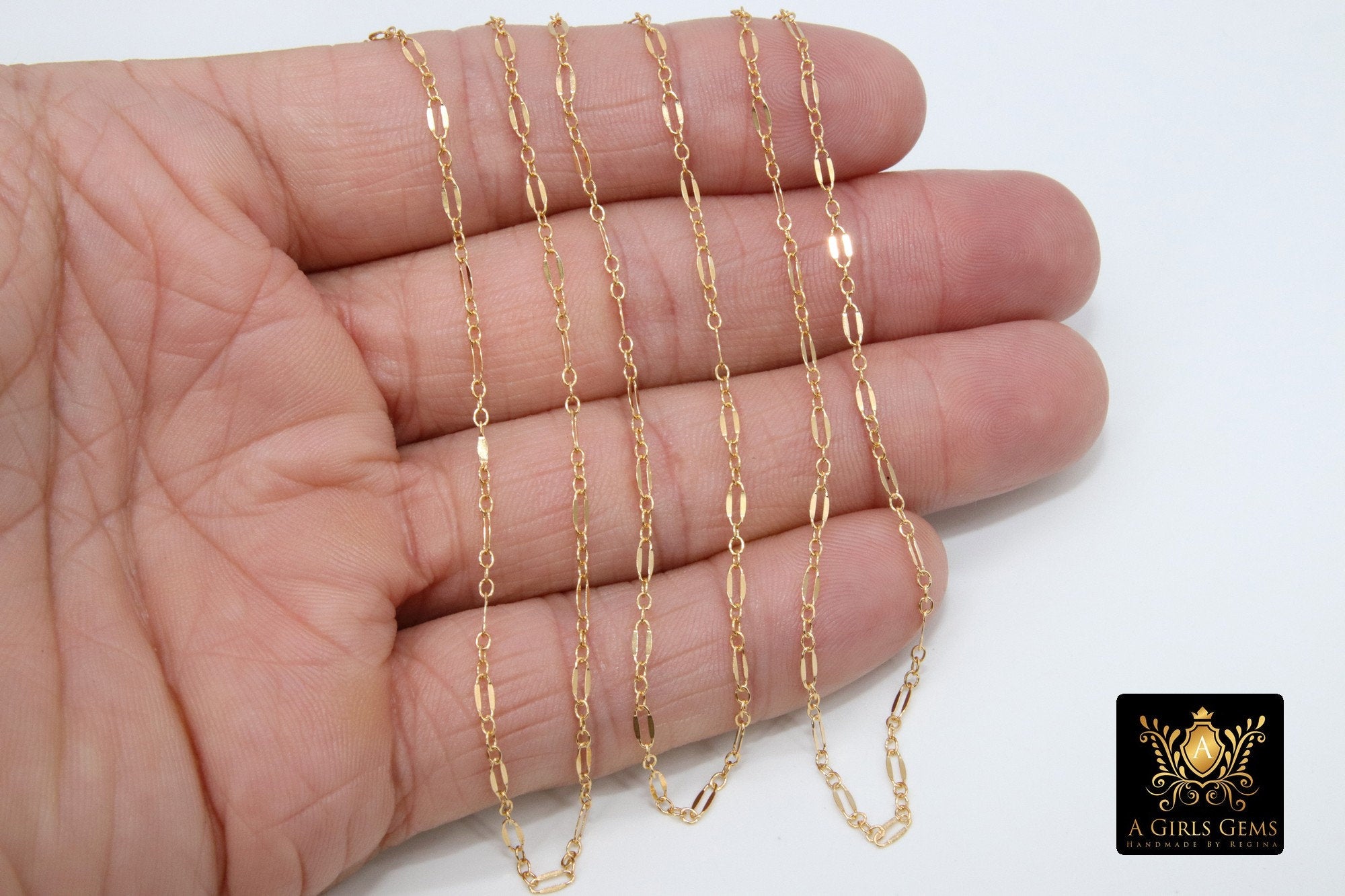 14 K Gold Filled Flat Sequin Chain, Gold Permanent Jewelry Chains, 925 Sterling Silver, By The Foot, Long and Short Dap Chains