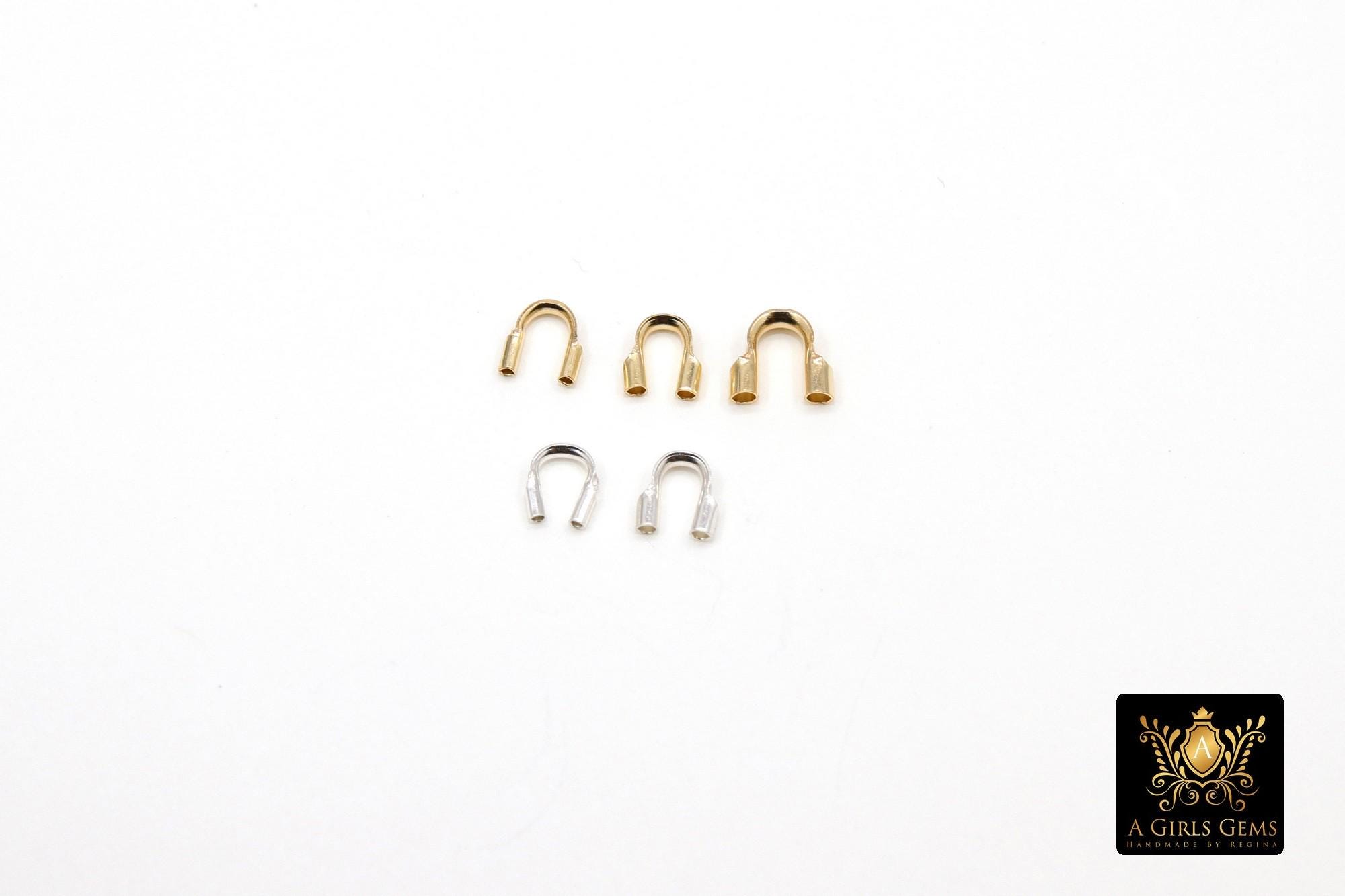 14 K Gold Filled Cable Wire Guard, 925 Sterling Silver Wire Savers AG #700, 3 Sizes Cable Thimble Guardian Protector