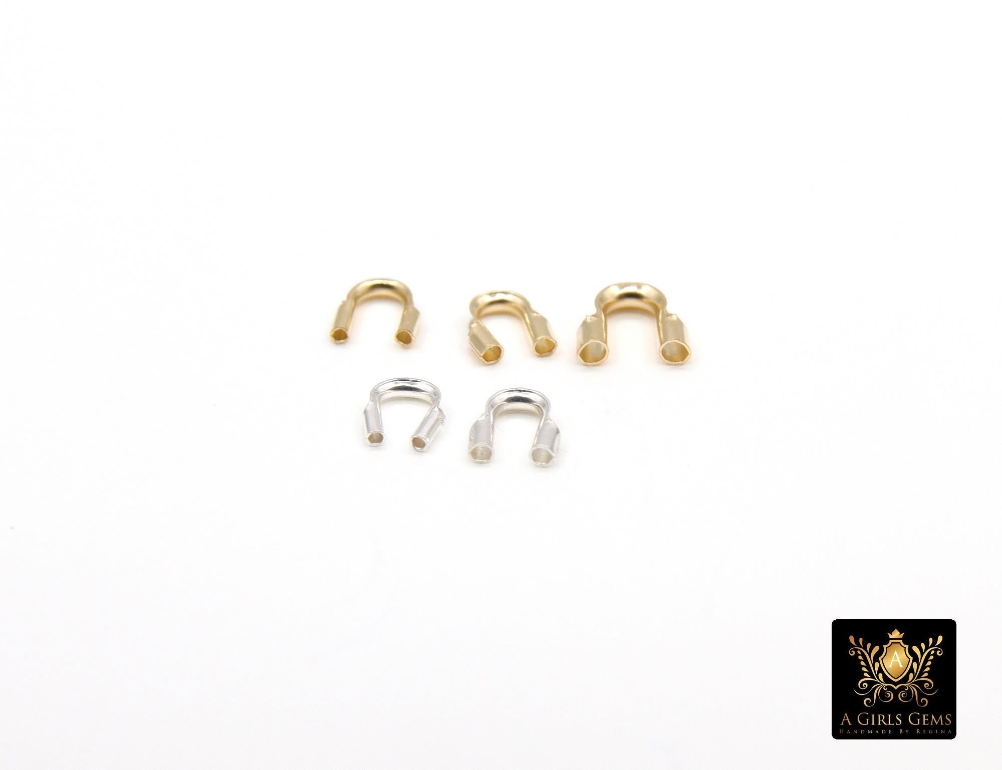 14 K Gold Filled Cable Wire Guard, 925 Sterling Silver Wire Savers AG #700, 3 Sizes Cable Thimble Guardian Protector