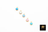 14 K Gold Filled Opal Solitaire Charms, Top Quality CZ 4 mm White Bezel Dangle #3605, Permanent Jewelry Findings