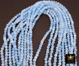 Sky Blue Beads, 4 mm Smooth Round Light Blue Beads BS #195, size 4 mm 15 inch FULL Strands