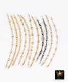 14 K Gold Filled Beaded Connectors, Long Bar 925 Silver Glitter or Matte #3618, Navajo Pearls Permanent Jewelry