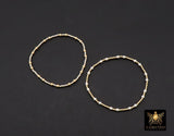 14K Gold Filled Matte Beaded Bracelet, 925 Sterling Silver Mixed Metal Stretchy Women's Bangle, Stacking Bracelets, Hand Made