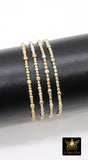 14K Gold Filled Nugget Beaded Bracelet, 925 Sterling Silver Mixed Metal Stretchy Women's Bangle, Faceted Nugget Stacking Bracelets