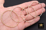 14K Gold Filled Nugget Beaded Bracelet, 925 Sterling Silver Mixed Metal Stretchy Women's Bangle, Faceted Nugget Stacking Bracelets, Handmade