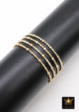 14K Gold Filled Nugget Beaded Bracelet, 925 Sterling Silver Mixed Metal Stretchy Women's Bangle, Faceted Nugget Stacking Bracelets, Handmade