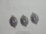 Gold Oval Connectors, CZ Micro Pave Black Bracelet Bar Connector 15 x 26 mm, Circle of Life Pendant