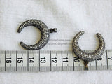 CZ Micro Pave Double Horn Pendants,Crescent Moon Charms, Cubic Zirconia Cow Horns - A Girls Gems