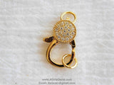 Small Gold Lobster Claw Clasp, 13 mm x 25 mm Connector bead #37, Cubic Zirconia Paved CZ Findings