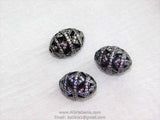 CZ Micro Pave Black Oval Bead, Clear Cubic Zirconia Focal Bead Spacers #474, sizes 11 x 16 or 14 x 18 mm - A Girls Gems