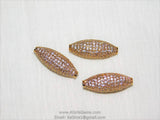 CZ Micro Pave Long Beads, Rose, Gold