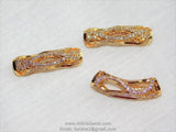 CZ Micro Pave Tube Spacer Gold Plated Bead Cubic Zirconia Tube Bracelet Making Jewelry CZ Focal Bead DIY Bracelet 5 mm Hole AGGSM127 - A Girls Gems