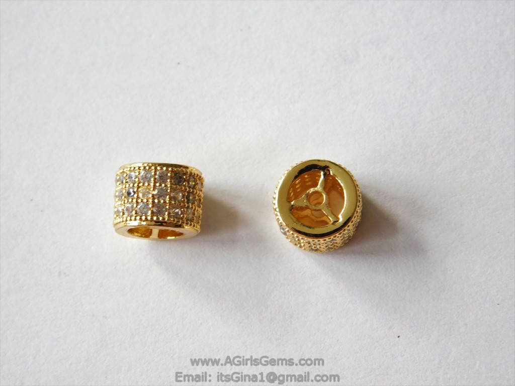 CZ Micro Pave Bead - A Girls Gems