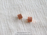 Rose Gold CZ Beads, Drum Beads