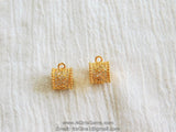 Clover Silver Bail Tube Charm Holder CZ Micro Pave Tube Spacer 9 mm x 9 mm - A Girls Gems
