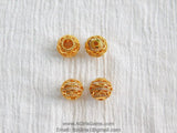 10 mm Filigree Round Micro Paved Bead, Gold Large or Small Hole Round Bead, Cubic Zirconia Paved Spacers - A Girls Gems