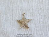 CZ Micro Pave Silver Connector Bead Sheriff Star Pendant - A Girls Gems