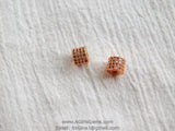 Rose Gold CZ Beads, Drum Beads