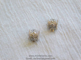 Clover Silver Bail Tube Charm Holder CZ Micro Pave Tube Spacer 9 mm x 9 mm - A Girls Gems
