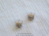 Clover Silver Bail Tube Charm Holder CZ Micro Pave Tube Spacer 9 mm x 9 mm - A Girls Gems