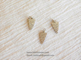 CZ Micro Pave Triangle Charm Silver Tiny Charm Pendants, Micro Pave Triangle Charms Cubic Zirconia Arrow Dangle 8 x 15 mm - A Girls Gems