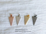 CZ Micro Pave Arrow Charm, Cubic Zirconia Arrowhead Pendant, Gold, Black, Rose Gold, Silver - A Girls Gems