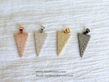CZ Micro Pave Arrow Charm, Cubic Zirconia Arrowhead Pendant, Gold, Black, Rose Gold, Silver - A Girls Gems