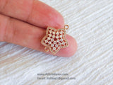 Star Connector Charm Bead CZ Rose Gold Plated North Star Link Charm Connector Link Pendant Bracelet Necklace