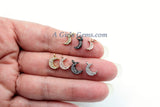 CZ Tiny Crescent Moon Charm, 3 pcs Mini Moon Charms, Dainty CZ Moon, 8 x 10 mm #26 - A Girls Gems