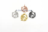 CZ Love Charms, CZ Large Round Bracelet Jewelry Pendants, Cubic Zirconia LOVE for Necklace, 18 k Rose/Silver/Gold or Black Rhodium Plated - A Girls Gems