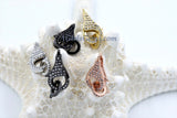 CZ Pave Lobster Clasp, Black Pave Clear 10 x 20 mm Rose, Gold, Silver, Black Connector Clasp, Cubic Zirconia #310 - A Girls Gems