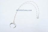 Sterling Silver Double Horn Necklace - A Girls Gems