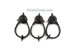 Large Lobster Clasp, Black CZ Micro Pave Gunmetal Black Clasps, Diamond Pave Look - A Girls Gems