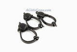 Large Lobster Clasp, Black CZ Micro Pave Gunmetal Black Clasps, Diamond Pave Look - A Girls Gems