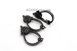 Large Lobster Clasp, Black CZ Micro Pave Gunmetal Black Clasps, Diamond Pave Look - A Girls Gems