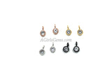CZ Gold Solitaire Charms, 2 Pcs 4, 6 mm CZ Silver Solitaire Dangles, Black Cubic Zircon Link, Rose Gold Open Loop Dangle Charm Findings - A Girls Gems