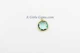 Square Charms, Gold Plated Gemstone Charms, Small Birthstone Pendants 14 x 16 mm